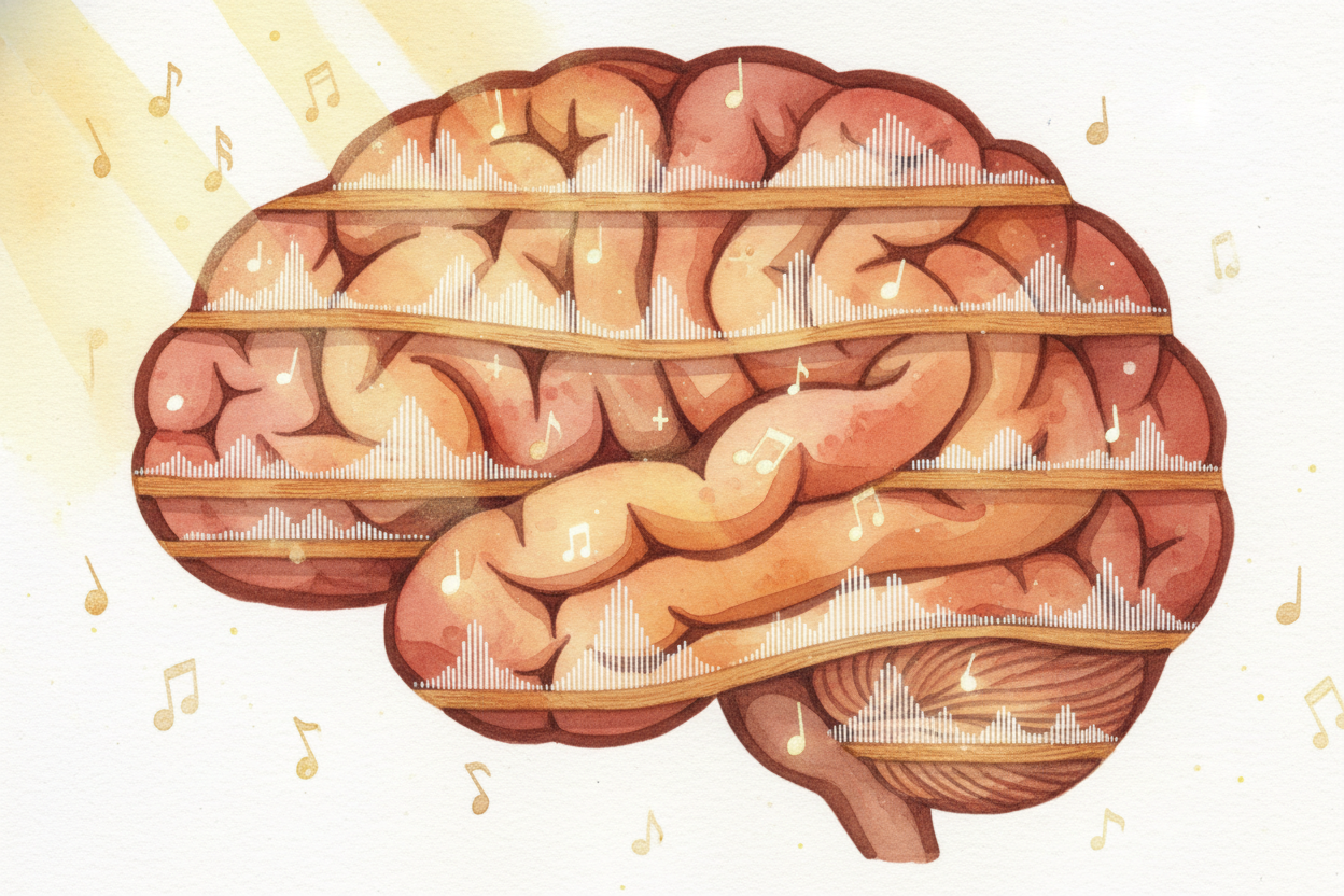 Your brain **treats voices like catchy songs**. When you hear someone speak, your brain doesn't just decode the words — 