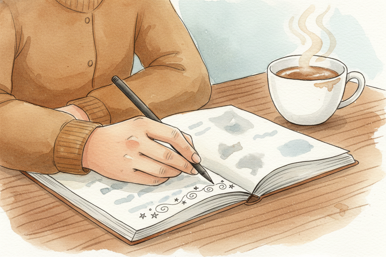 You're sitting in a meeting. Someone's talking about ++quarterly reports++. Your hand picks up a pen, and ~~suddenly —~~
