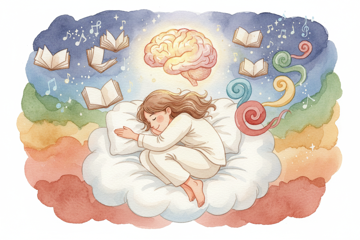 ~~So why the purple ocean and the French-speaking dog?~~ Because your brain isn't trying to tell a logical story — it's 