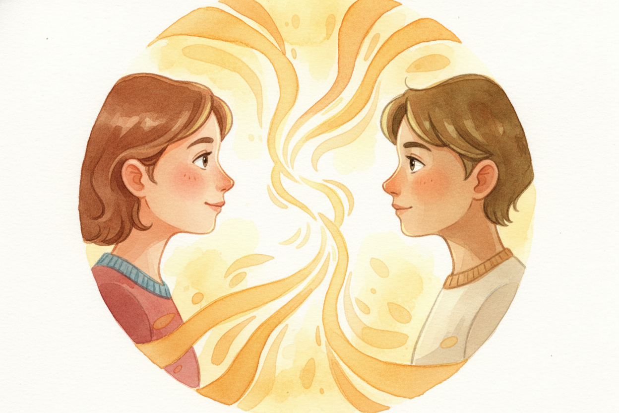 **Eye contact is a superpower**. *In two seconds*, your brain reads a face and decides: ~~friend or foe?~~ Happy or sad?
