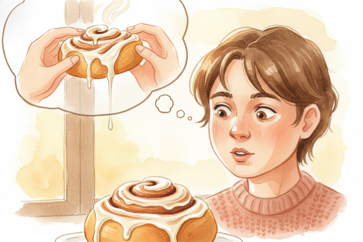 ~~여기서 정말 신기한 일이 벌어져요.~~ 뇌는 눈과 코가 알려 주는 정보를 바탕으로 그 음식이 얼마나 맛있을지 **실제로 예측하고 있어요.** *초콜릿이 더 반짝일수록* 더 진할 거라고 생각하죠. 따뜻한 빵 냄새가