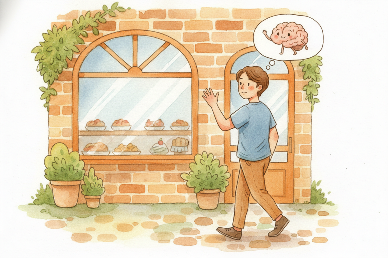 ~~좋은 소식이요?~~ 이제 그 속임수를 알았으니, 뇌에게 되말할 수 있어요. “고마워, 뇌야. ++석기 시대++에서 나를 살려 두려고 애써 줘서. 하지만 나는 사실 *배가 부르고*, 저 에클레어는 내일도 거기에 있