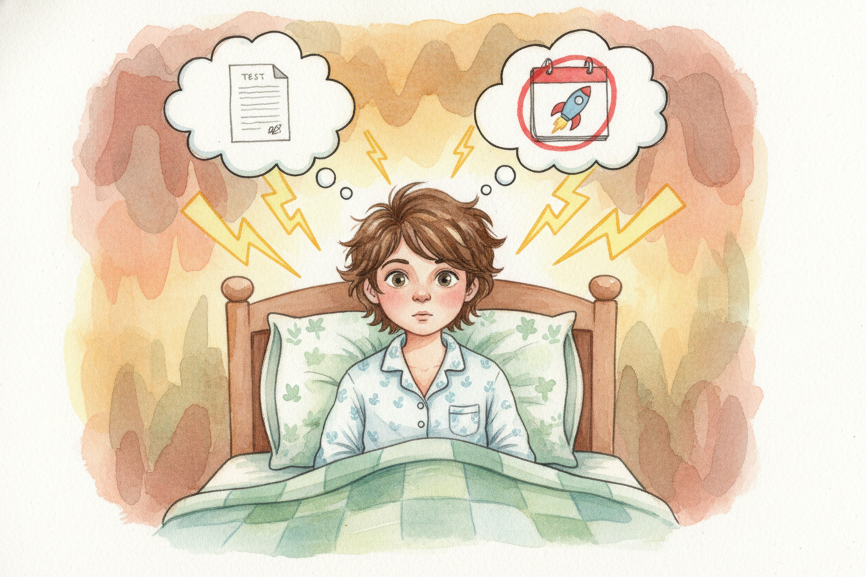 Stress and excitement can also ~~flip the switch~~. When you're anxious about a test, or buzzing with excitement about t