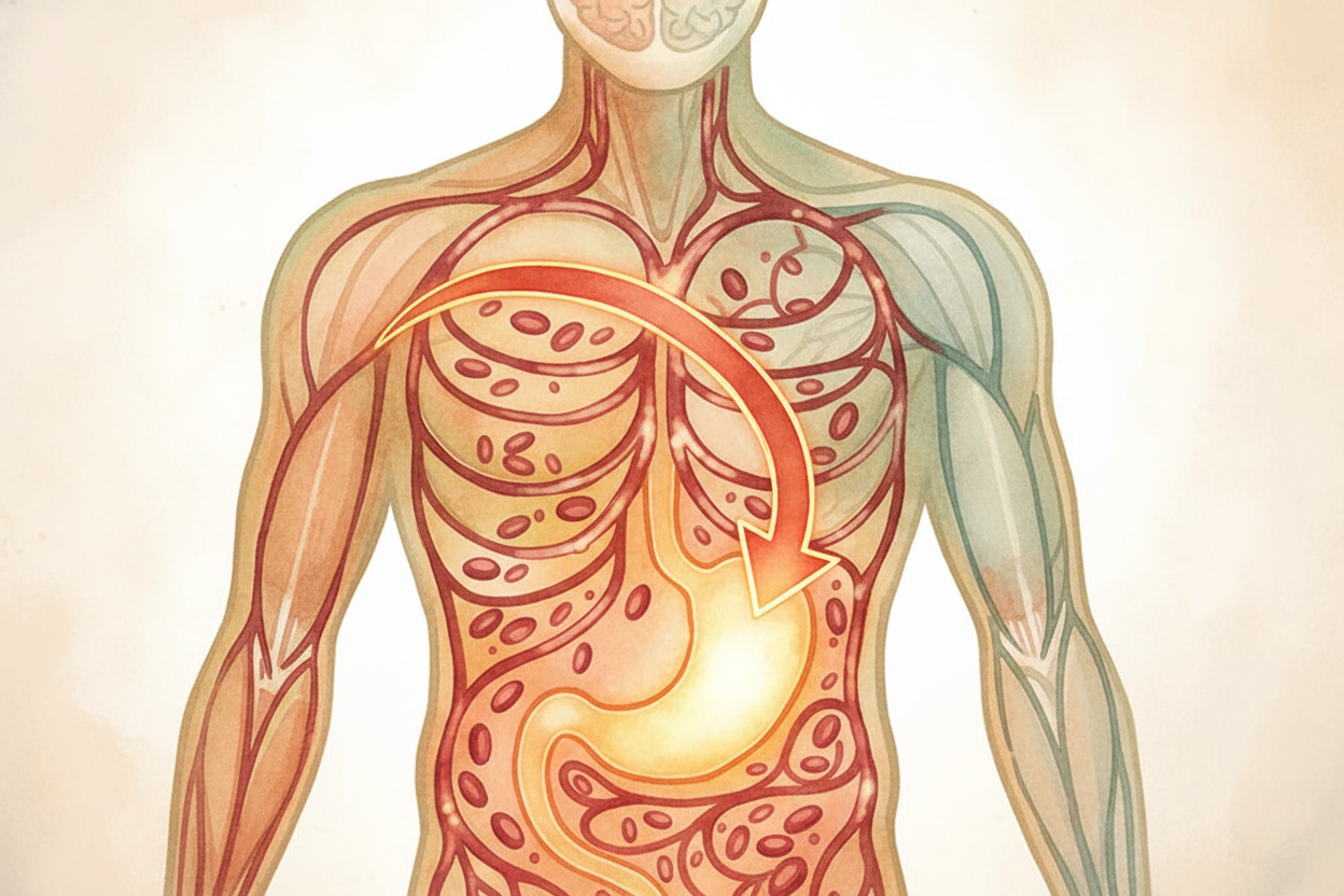 Digestion is **serious work**. Your stomach has to churn that pizza into mush. Your intestines have to squeeze out every