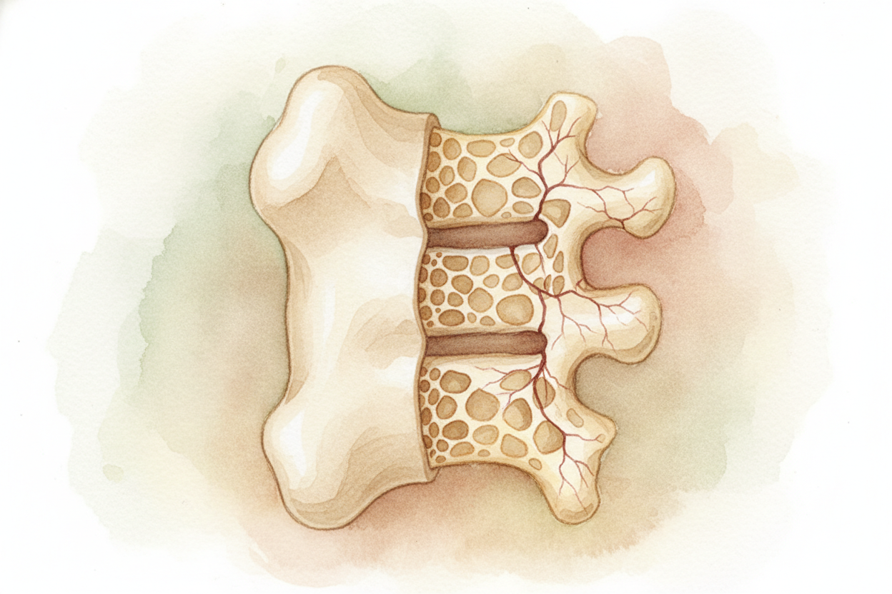 Your bones themselves also shift. The vertebrae can lose density over time, especially if you don't get enough ++calcium