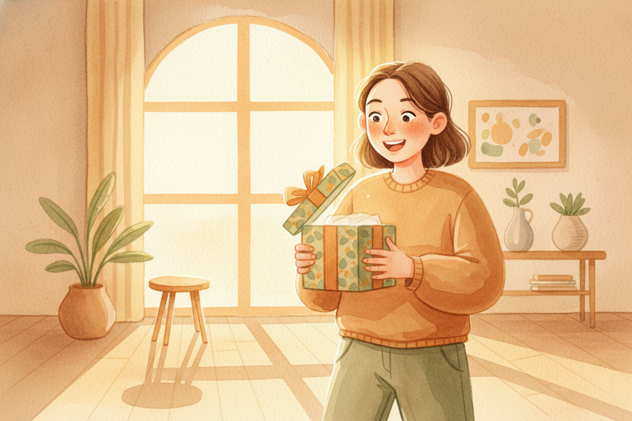 ~~그리고 그 사람이 선물을 열면요?~~ 그 사람의 **뇌가 환하게 켜져요**. 단지 그 물건 때문만이 아니라, 당신이 자기를 생각했다는 것을 깨닫기 때문이에요. 당신이 관심을 기울였고, 시간을 들였고, _어쩌면 돈