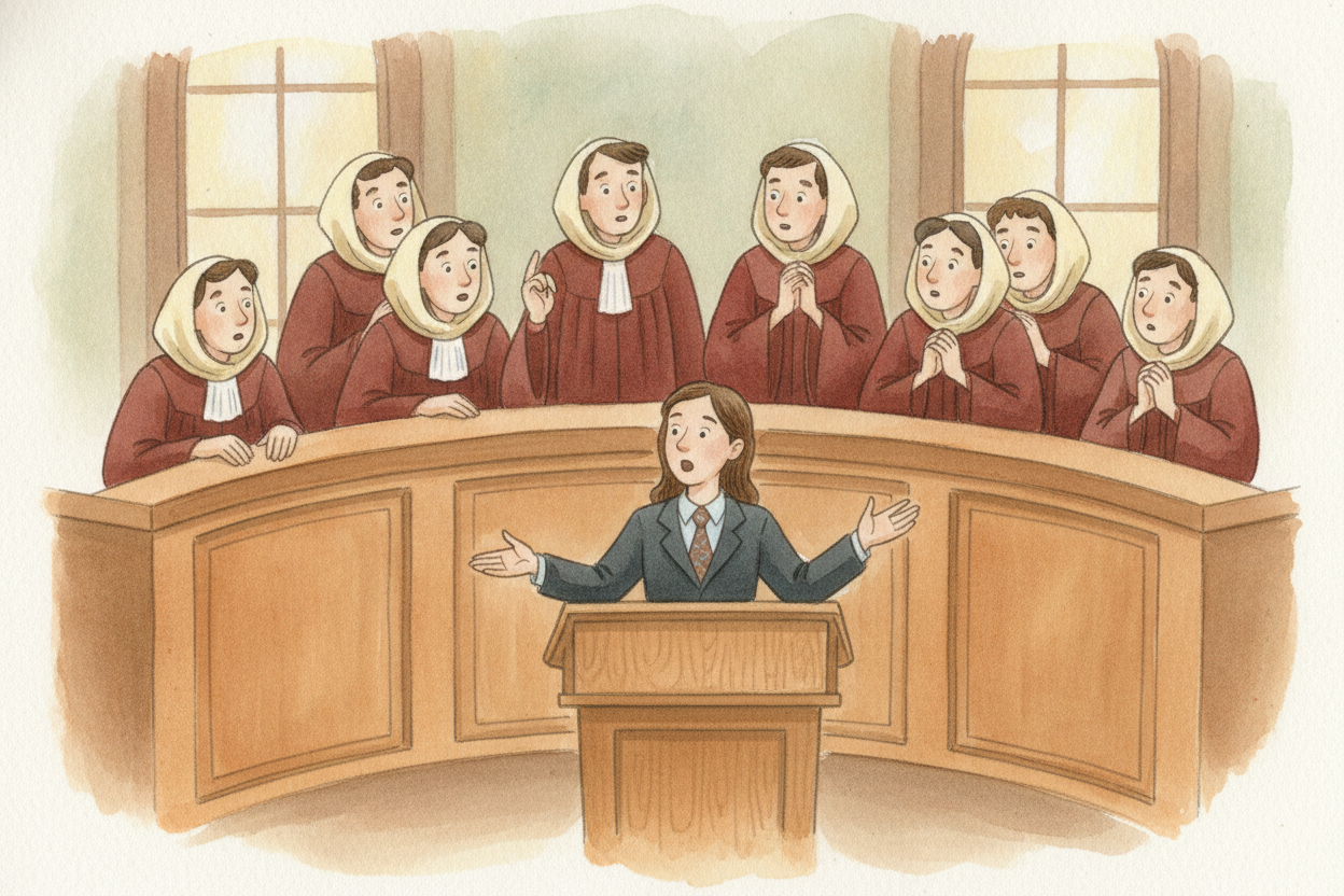 Once a case is chosen, the arguing begins — ~~but it's nothing like a shouting match~~. Each side gets a short, fixed am