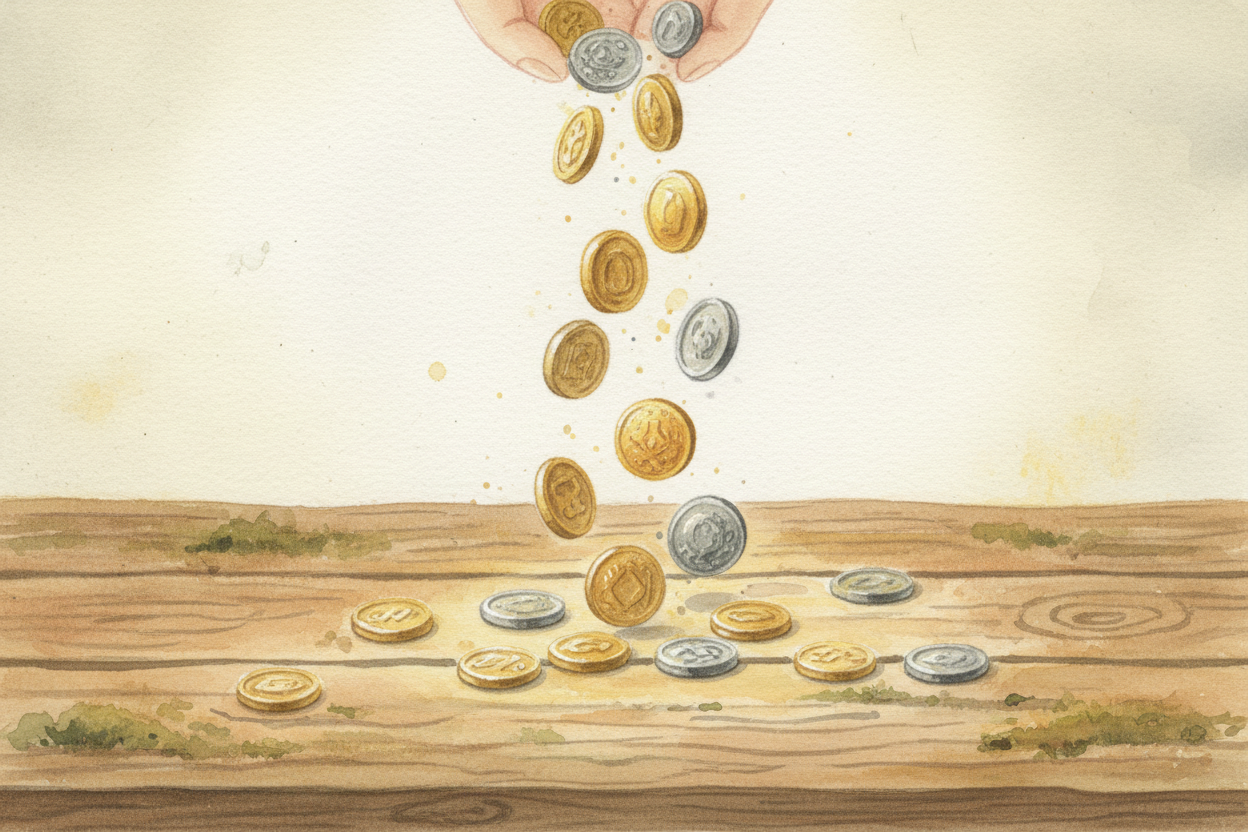 ~~So humans invented money~~ — **something everyone agreed was valuable**, _even if you couldn't eat it or wear it_. Sma