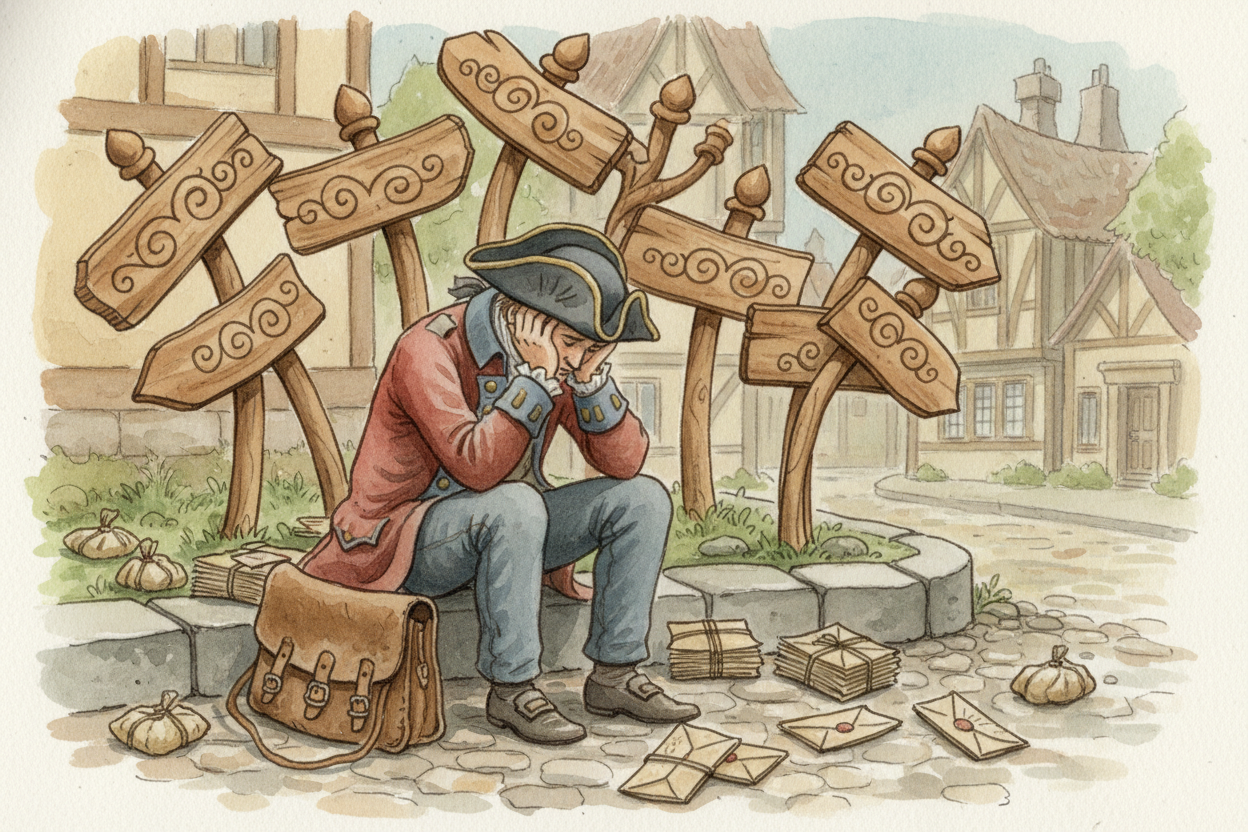By the 1700s, London had **half a million people** crammed into a maze of twisting streets. The same street name appeare