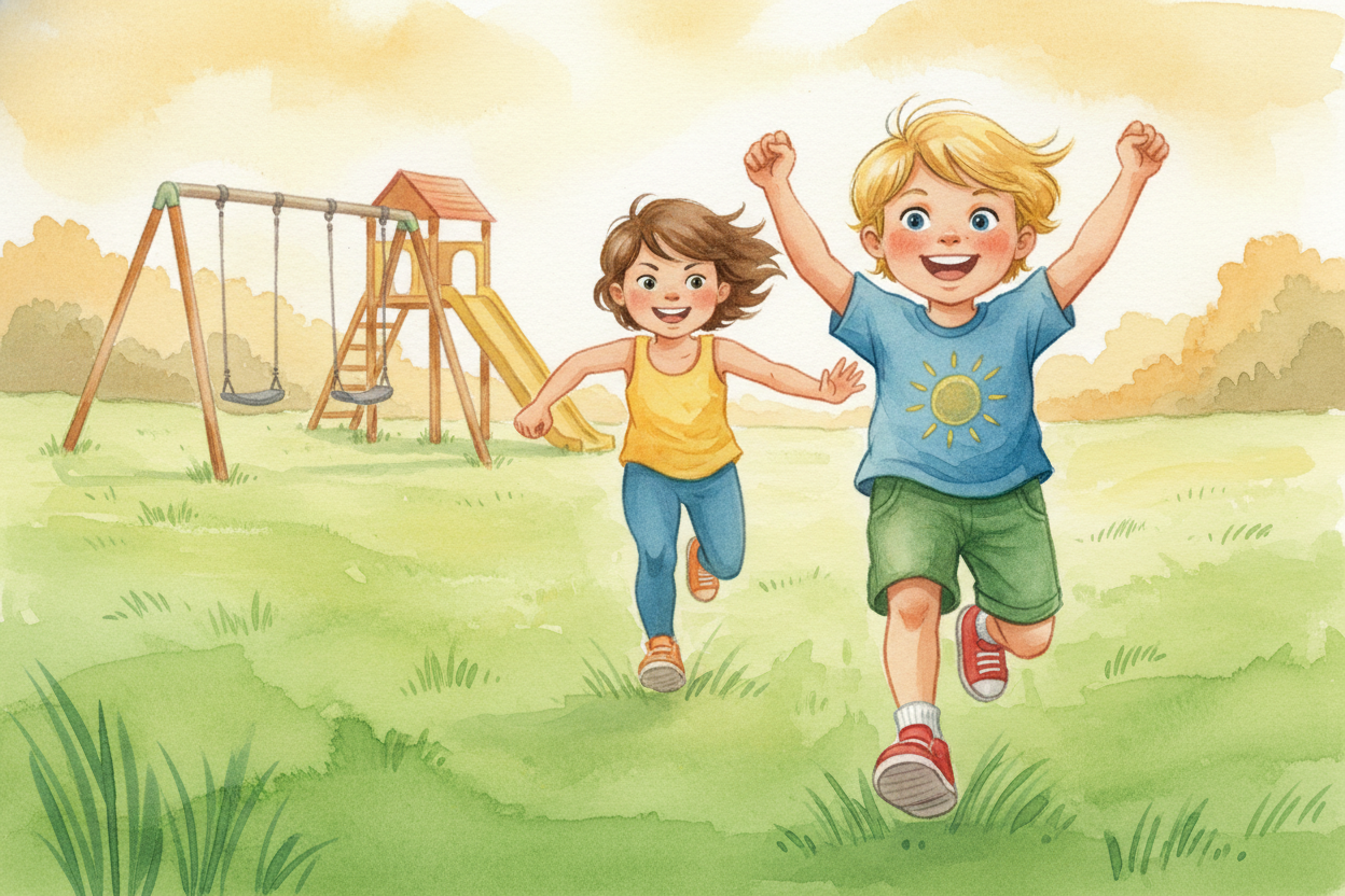 You're racing your friend to the swing set. You get there first. "I won!" you shout. ~~But wait~~ — **did you really win