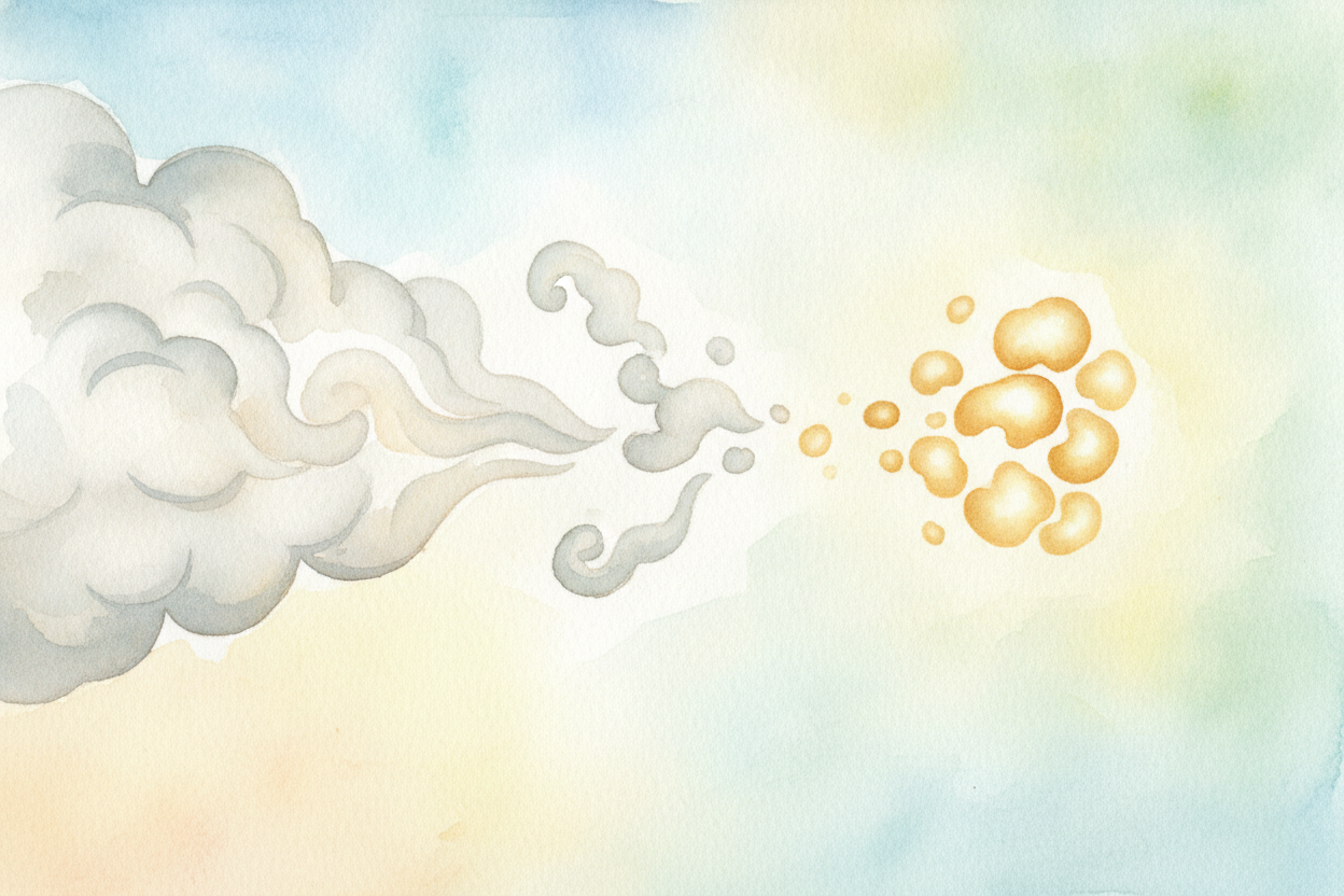 But the fires make a leftover, too — a waste gas called ++carbon dioxide++. _Think of it as the smoke from all that gent
