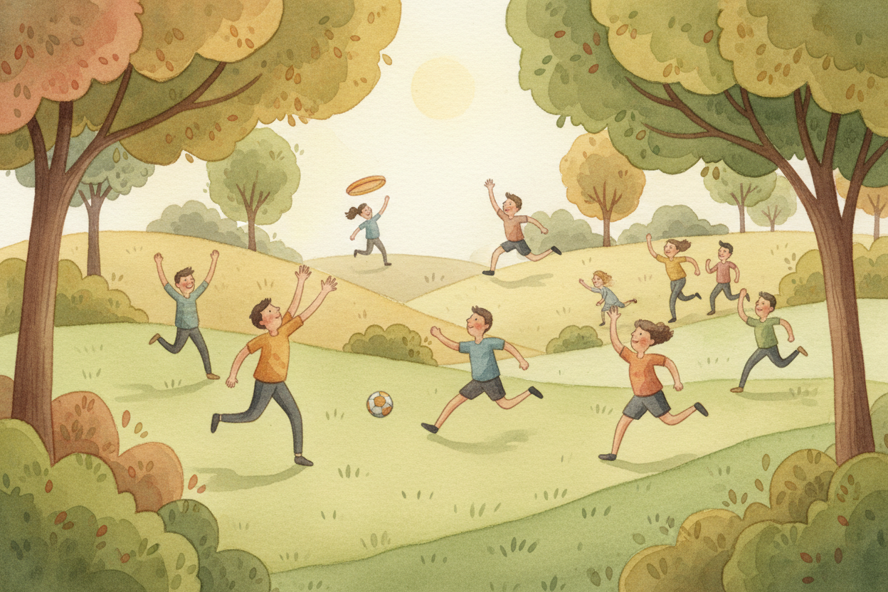 You don't **need** to kick a ball around a field. You don't **need** to throw a disc through the air or sprint until you