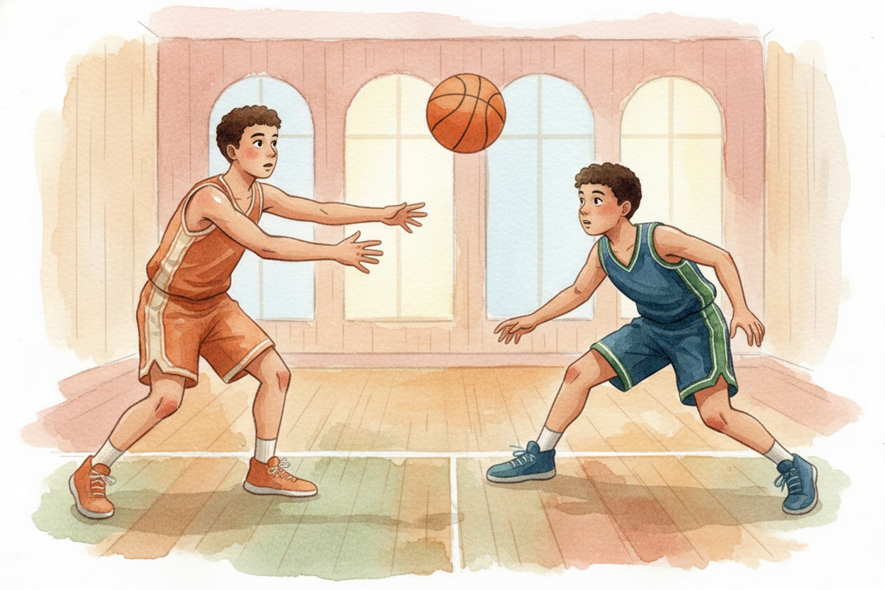 ~~But sports aren't just about your body.~~ They're **puzzles**. In basketball, you read where your teammate will be in 