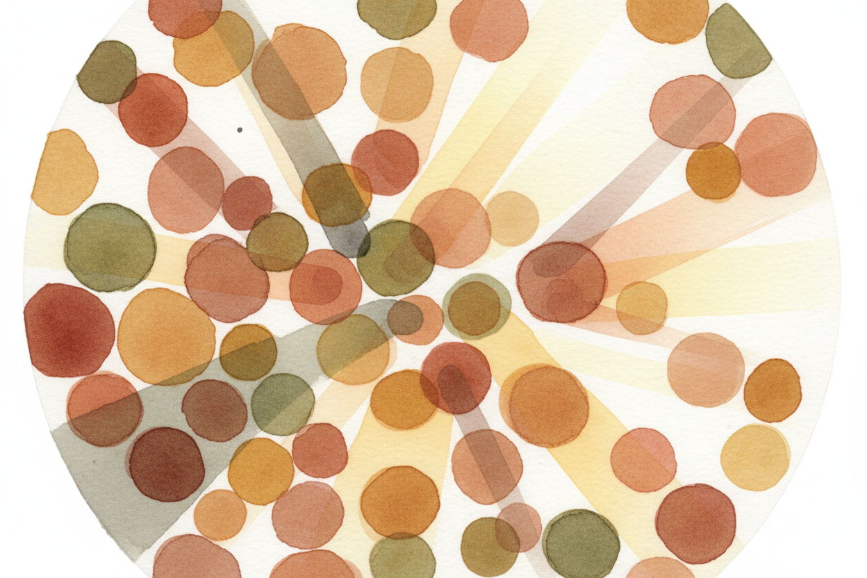 ~~Here's the secret:~~ paint colors come from ++pigments++ — tiny particles that *absorb some colors of light and bounce