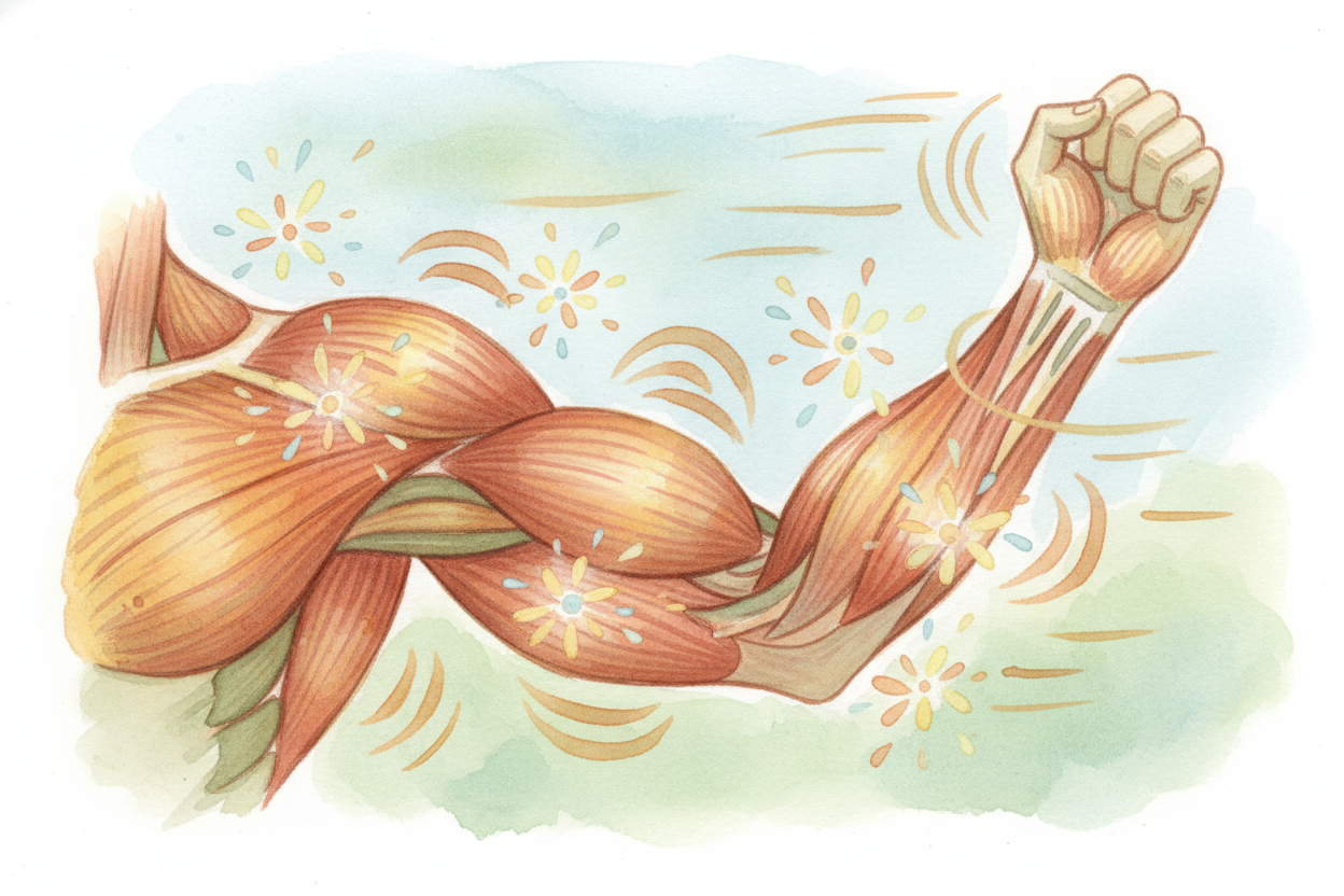 So your ++hypothalamus++ sends an urgent command to hundreds of muscles all over your body: ~~"Contract! Relax! Contract