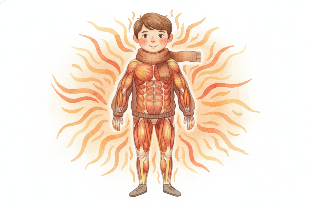 The shaking you feel on the outside — ~~that's just the visible part~~. **Deep muscles you can't even see** are tremblin