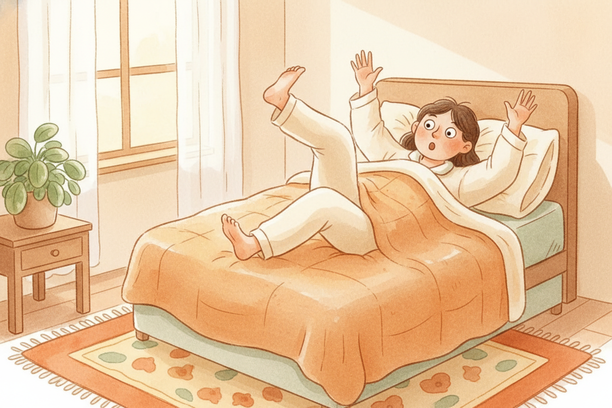 You're lying in bed, floating toward sleep. Your body melts into the mattress. Your thoughts drift like clouds. And then