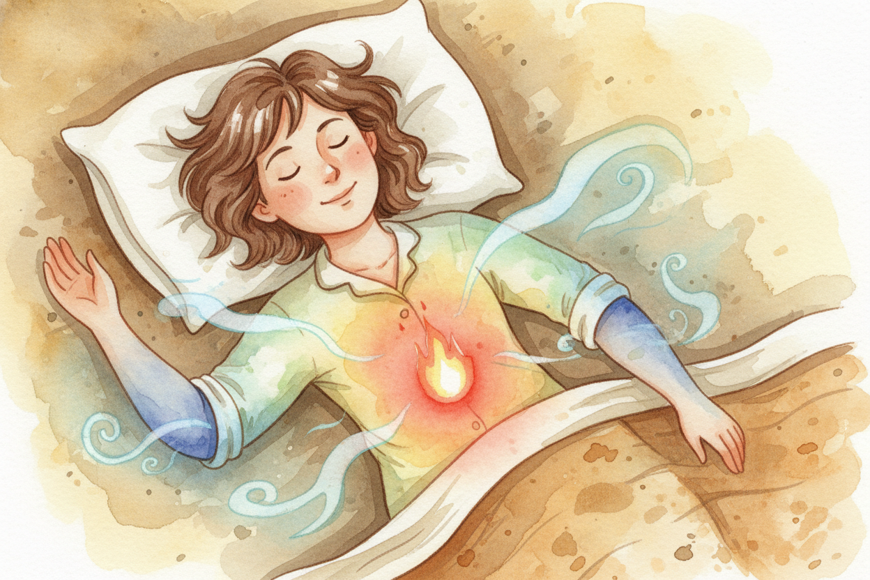 ~~Here's what's happening:~~ your body is trying to fall asleep, but **it can't**. And the reason is temperature. Your b