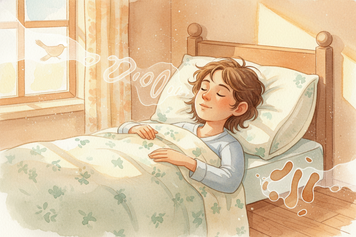 In that light sleep, your brain is super aware of time passing. ~~Any little thing can wake you~~ — a bird chirping, a c