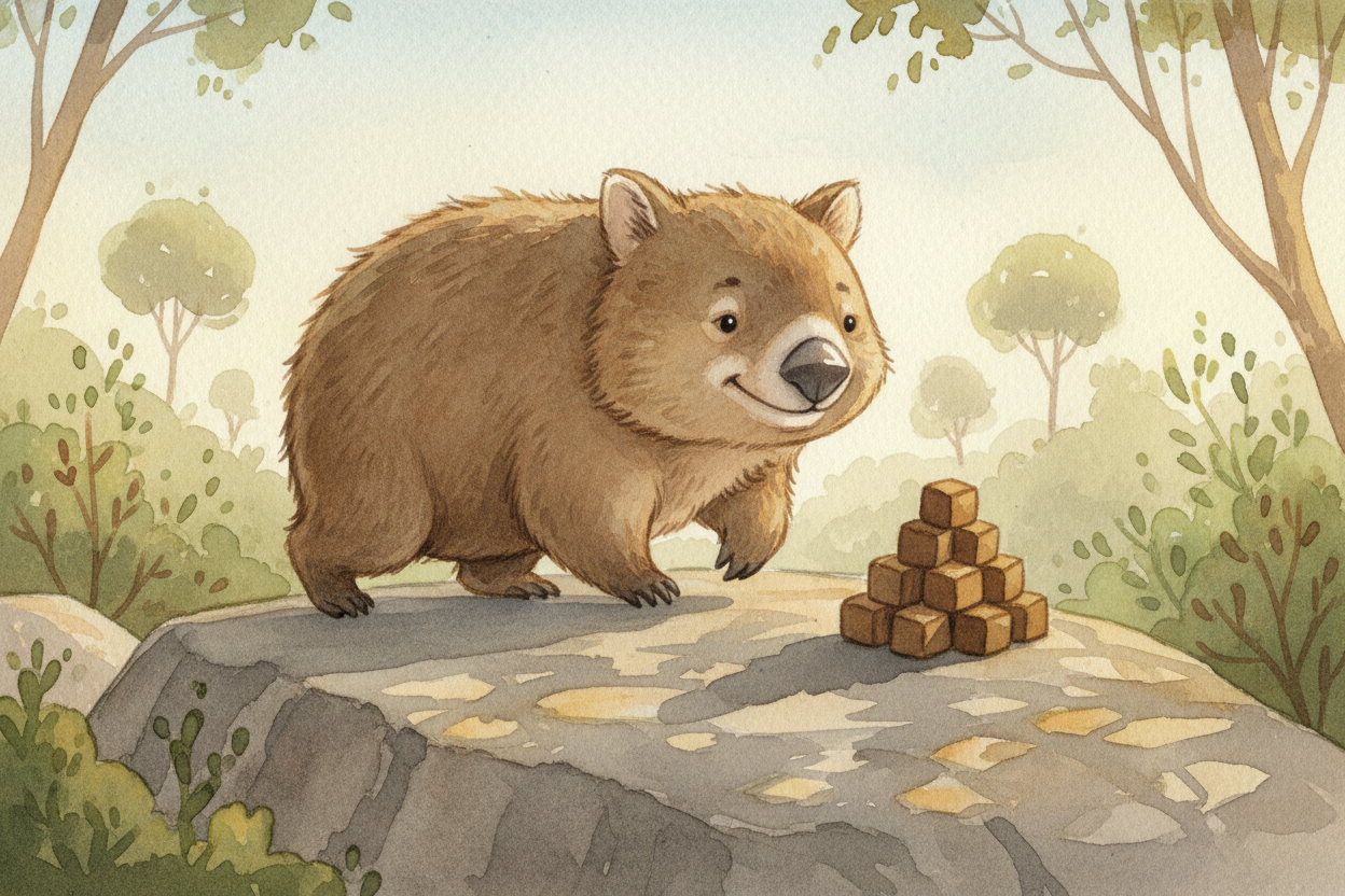 So the next time you see a picture of cube poop and think ~~"that can't be real"~~ — it absolutely is. The wombat doesn'