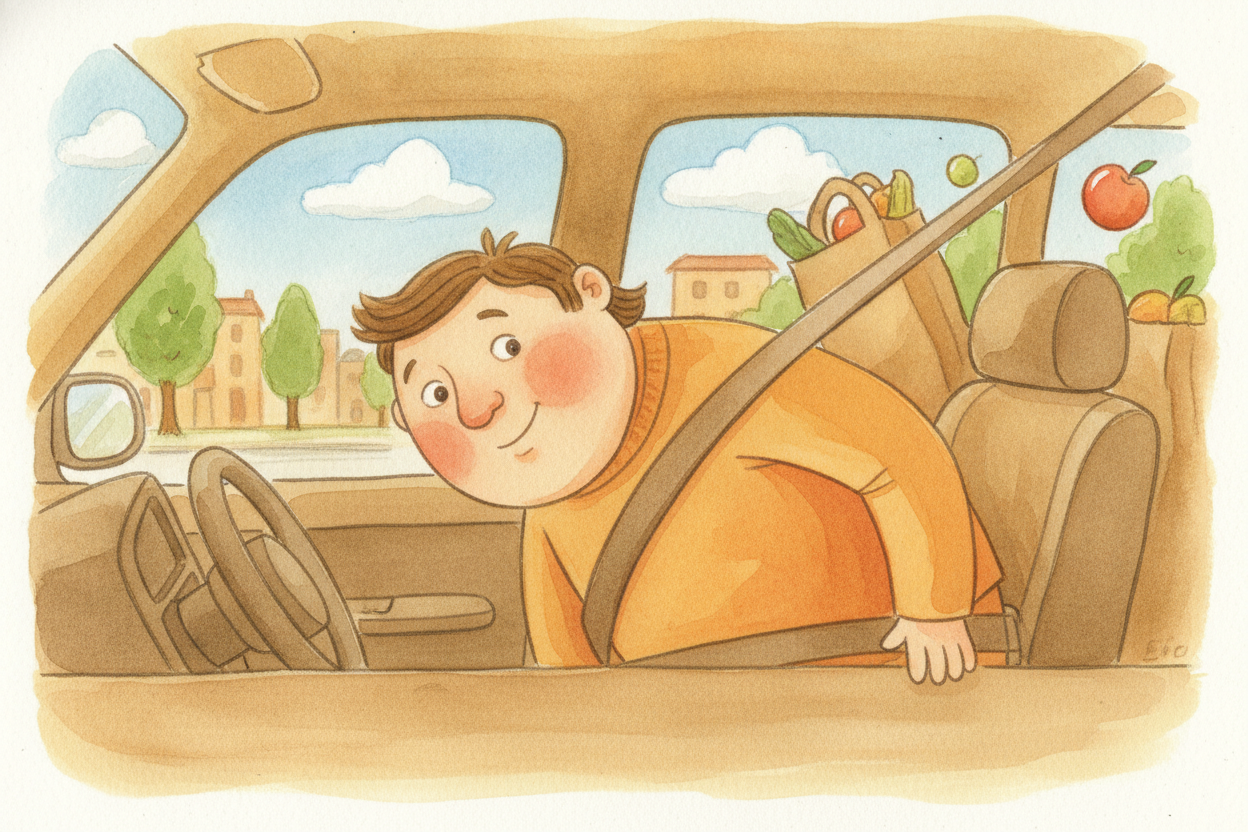 The car slams to a stop. The seatbelt grabs you. And for one weird second, your whole body keeps zooming forward like it