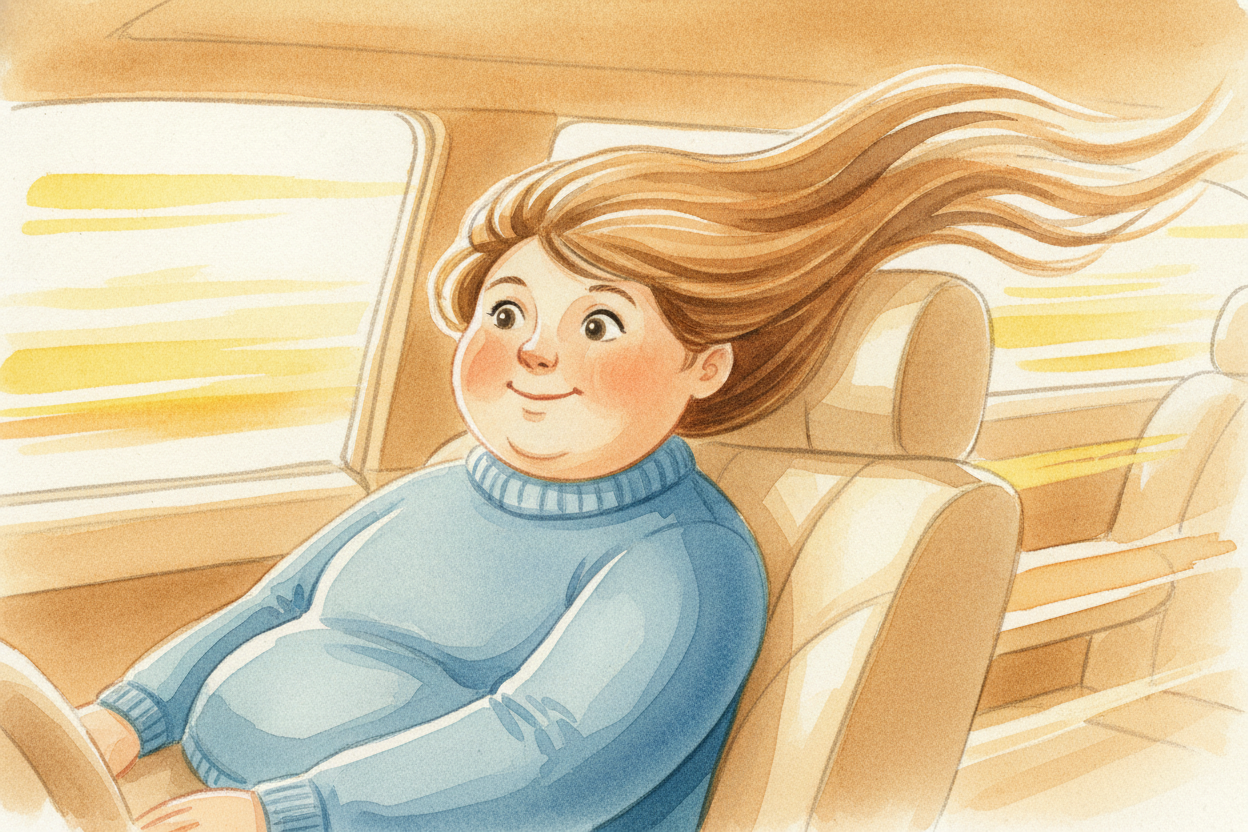 And it works the other way too. When a car ~~suddenly speeds up~~, _your stubborn body_ wants to **STAY still** — so you