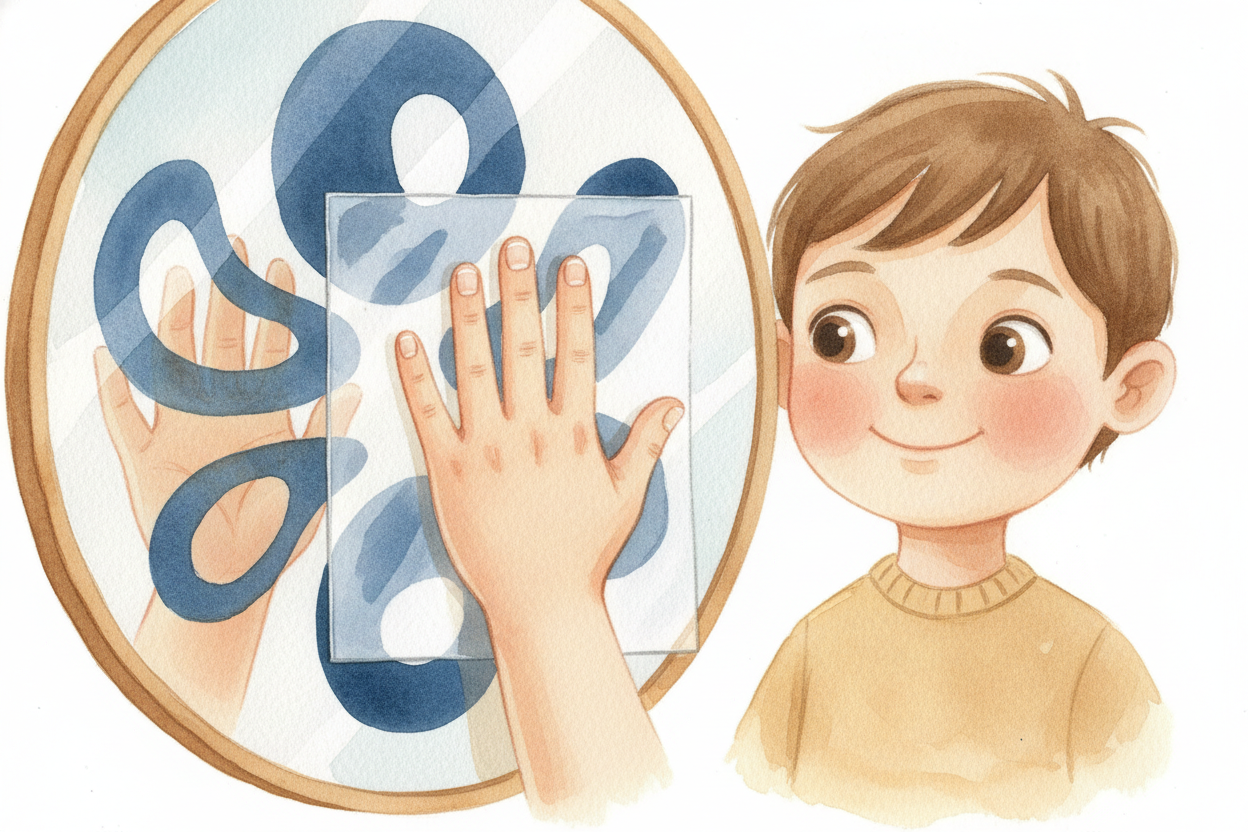 ~~Here's the test:~~ write the word ++HELLO++ on a clear piece of paper in big letters. Hold it up facing the mirror. Th