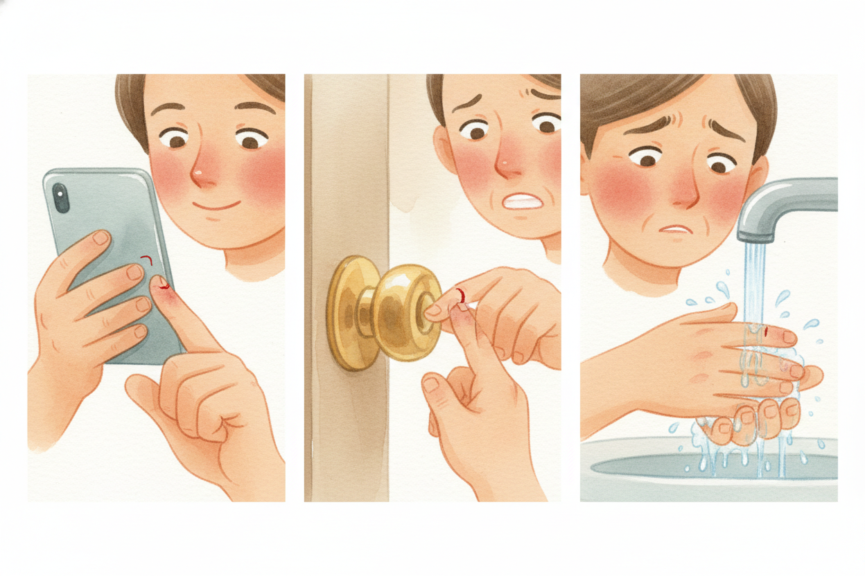 Your fingertips also **never rest**. You're constantly using them — typing, grabbing, washing your hands. Every time you