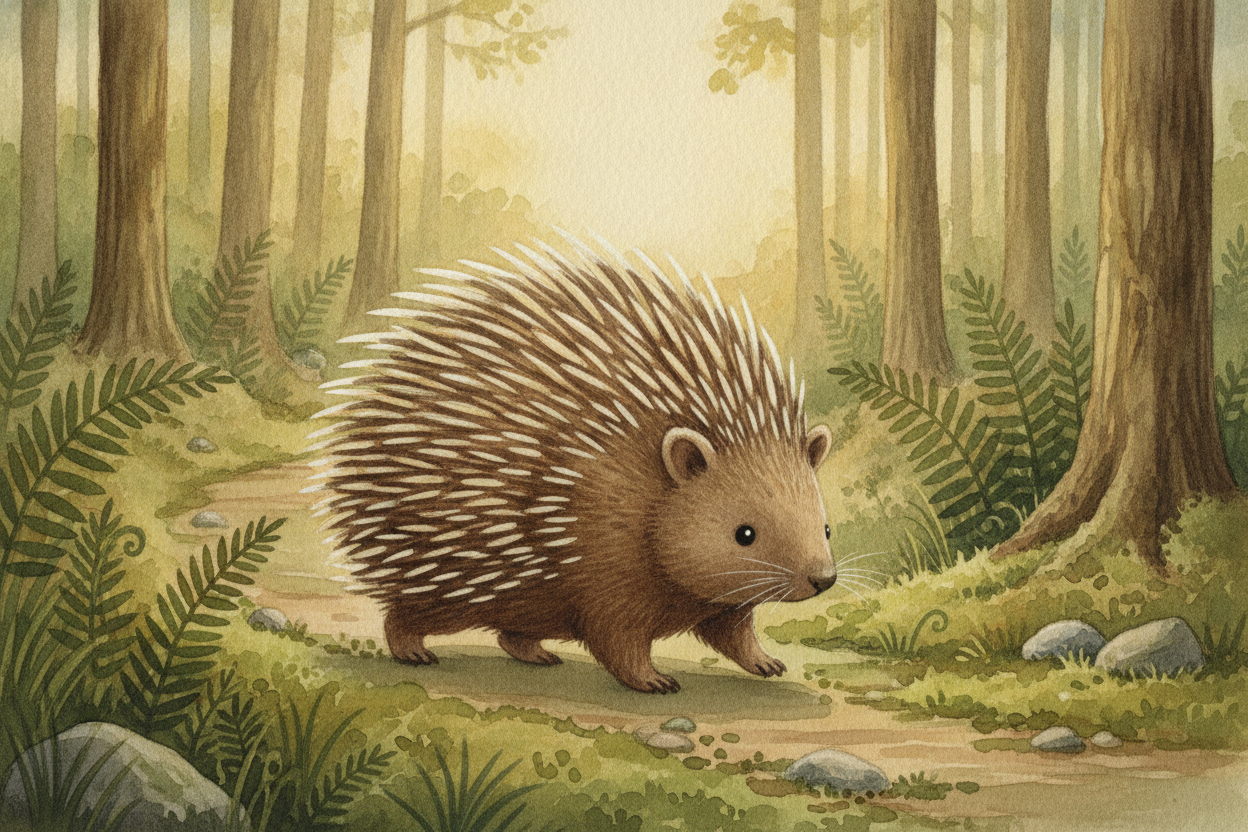 Meet the ++porcupine++: a round, waddling creature wearing what looks like **a coat of sharpened pencils**. It is slow. 
