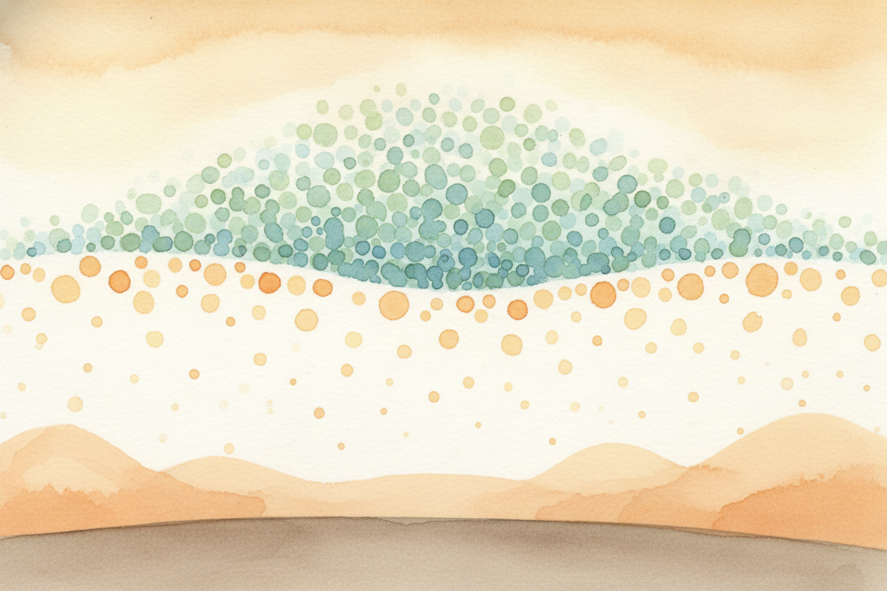 Hot air is **less dense** than cool air — the molecules spread out and get farther apart, _like kids in a classroom when