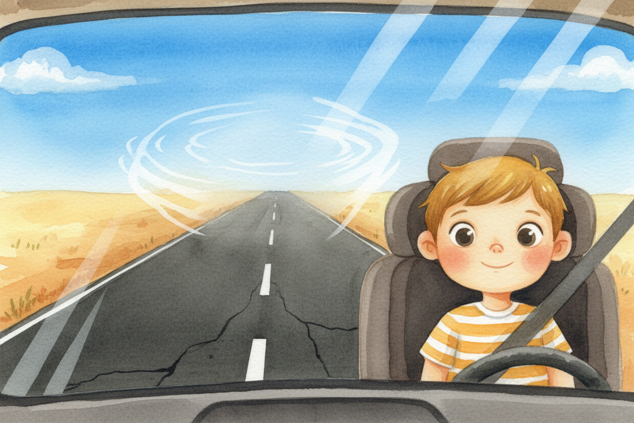 So the next time you see a puddle disappear on a hot road, you'll know the truth: you're not seeing water, ~~you're seei