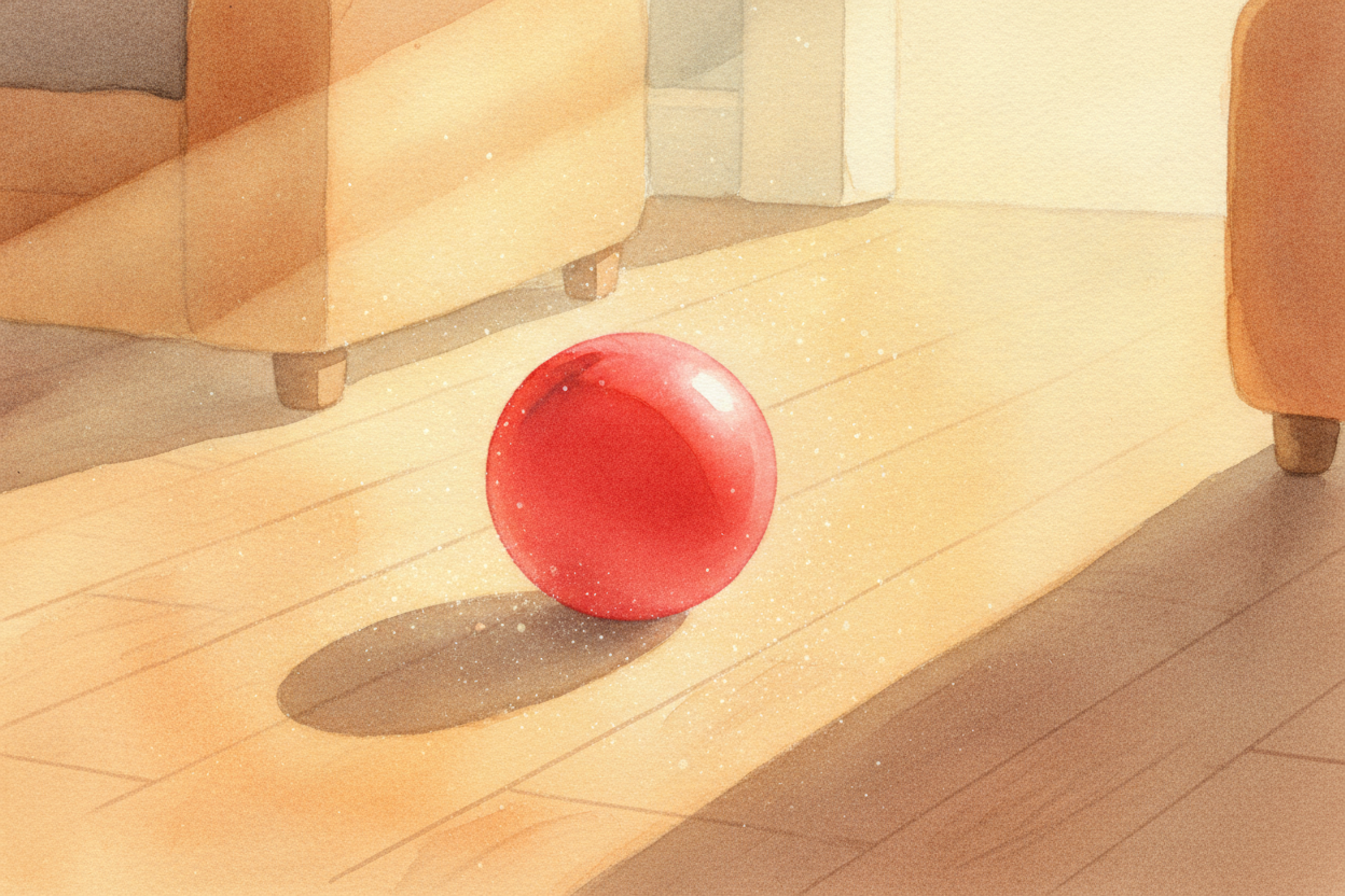 So next time a ball rolls to a quiet stop, you'll know the secret. It didn't give up. A **whole invisible crowd** — bump