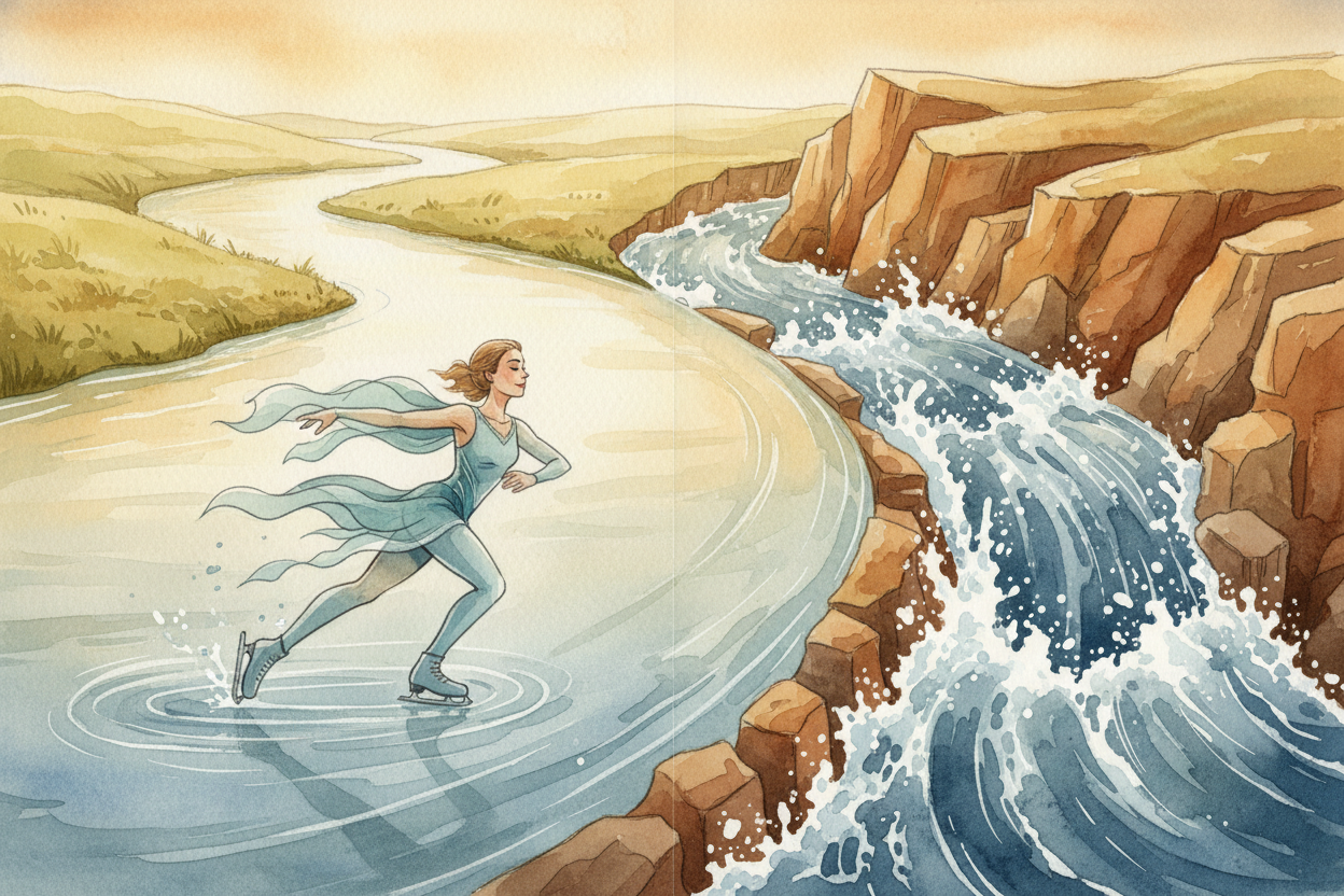 **It's like a river.** A wide, lazy river flows slowly. Squeeze that same water through a narrow canyon and it rushes fa