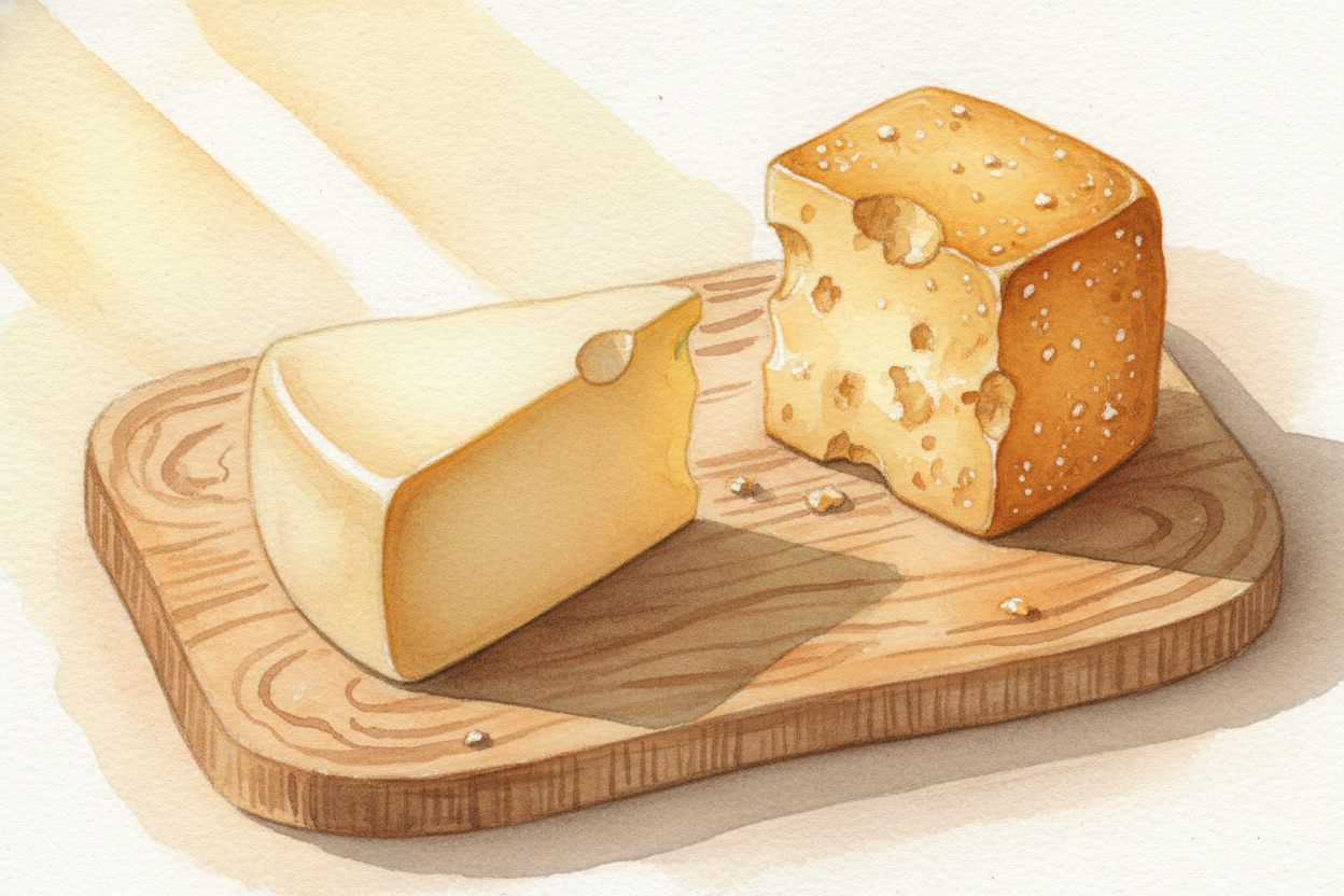 You bite into a young, mild cheddar — smooth, gentle, almost buttery. Then you try an aged cheddar from the same block, 