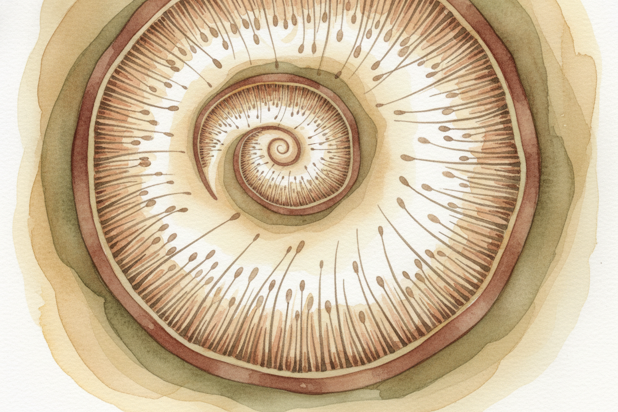 Your inner ear has **tiny hair cells that wiggle** when sound waves hit them. Different hairs respond to different speed