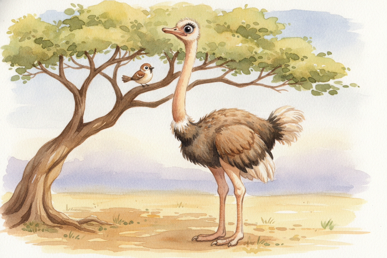 First, the obvious problem. The ostrich is heavy — it can weigh as much as **two adults stacked together**. Flying takes