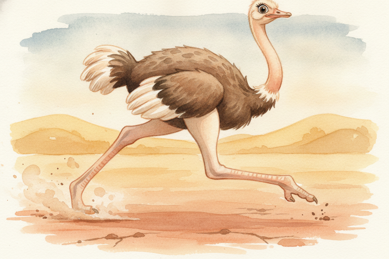So the ostrich **made a trade**. Instead of pouring its energy into wings, it poured everything into legs. **And what le