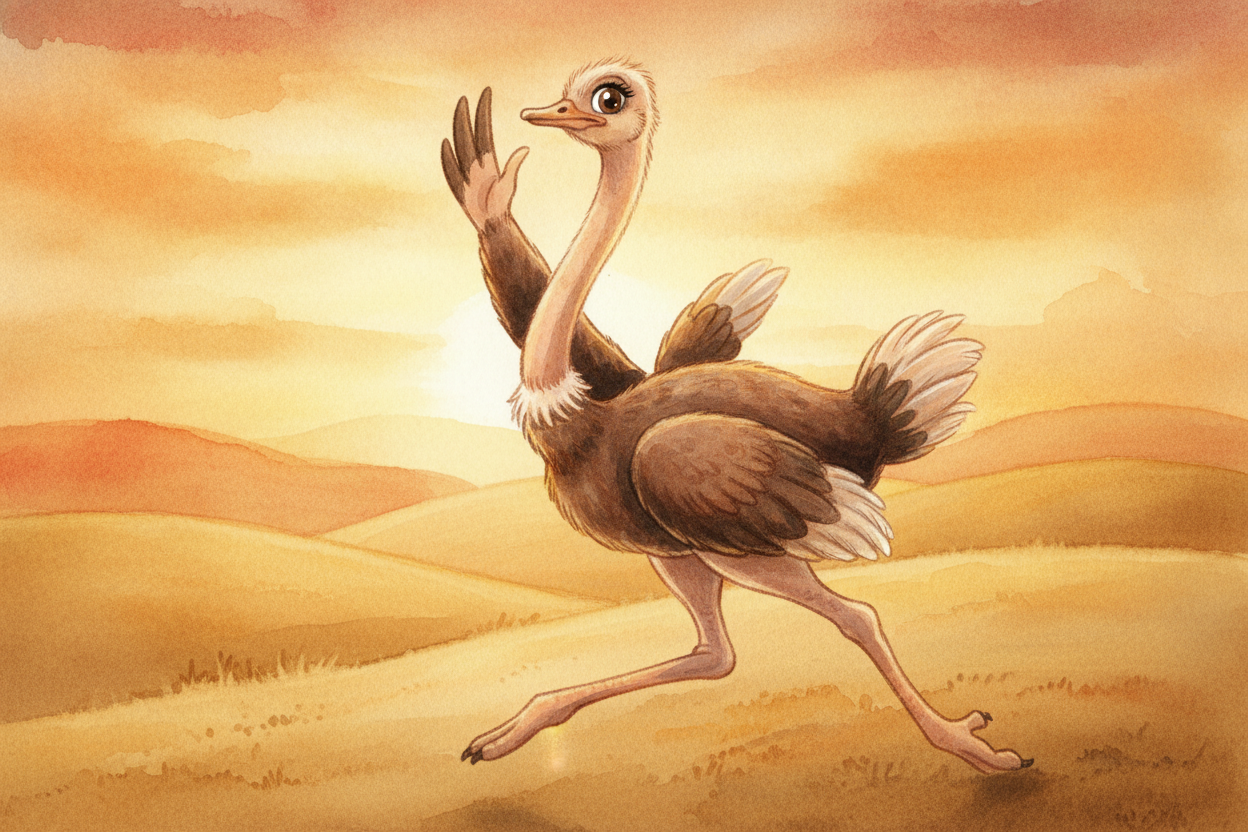 ~~So no~~, the ostrich isn't a failed flyer. It's a **champion runner who happens to wear wings**. Other birds _look dow