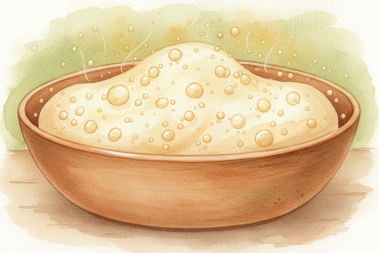 **Millions of tiny bubbles**, all pushing at once, add up. The dough swells from the inside out. ~~It's not magic~~ — it