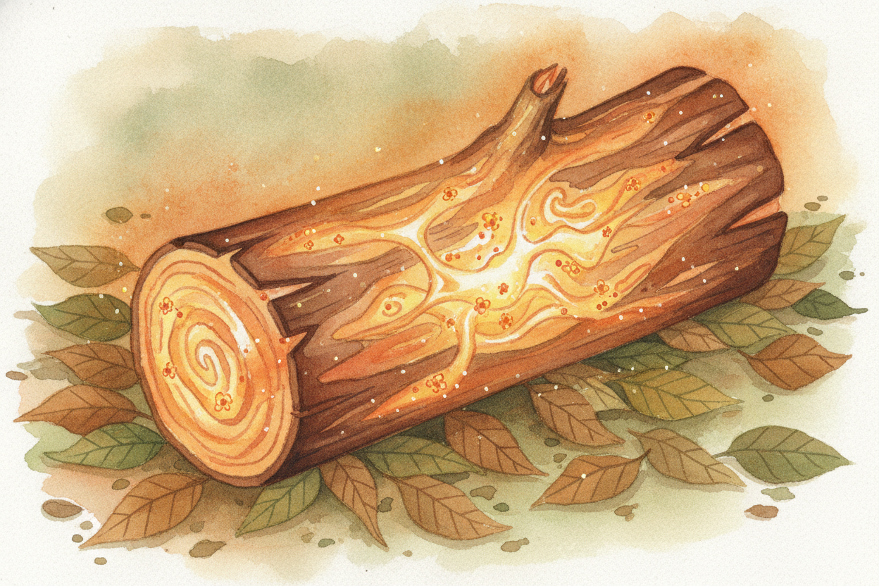 But why so MUCH energy from one little log? Because a log isn't a few atoms — it's a **staggering crowd** of them, more 