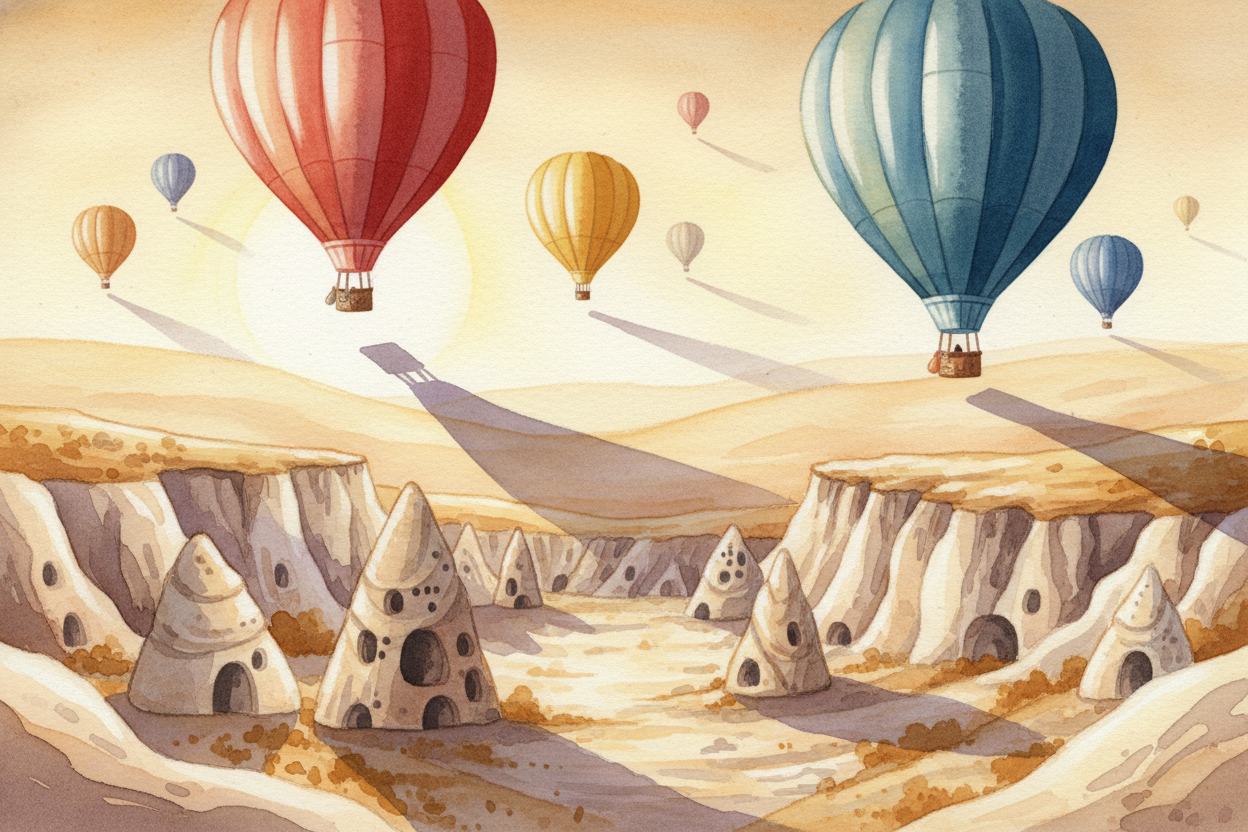 Today, people still live in some of the cave houses, though most are now hotels, museums, or art galleries. ~~Hot air ba
