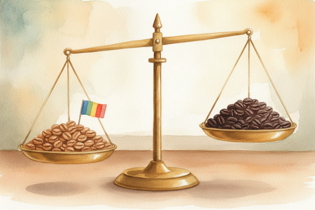 **It's a trade-off.** Light roast keeps the bean's _original personality_ but can taste sour or grassy if you're not exp