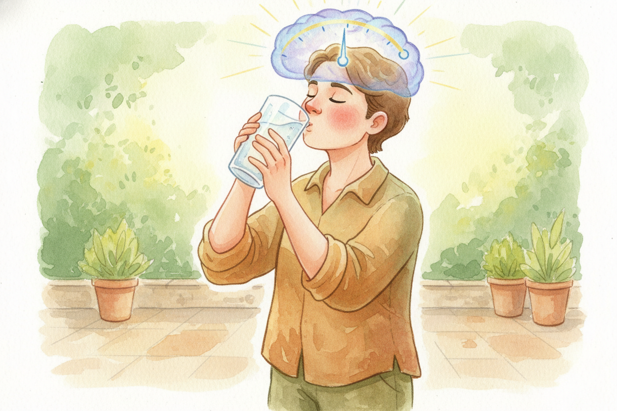 ~~And here's the sneaky part:~~ when you're really thirsty, your brain **cranks up your sensitivity** to refreshing sens