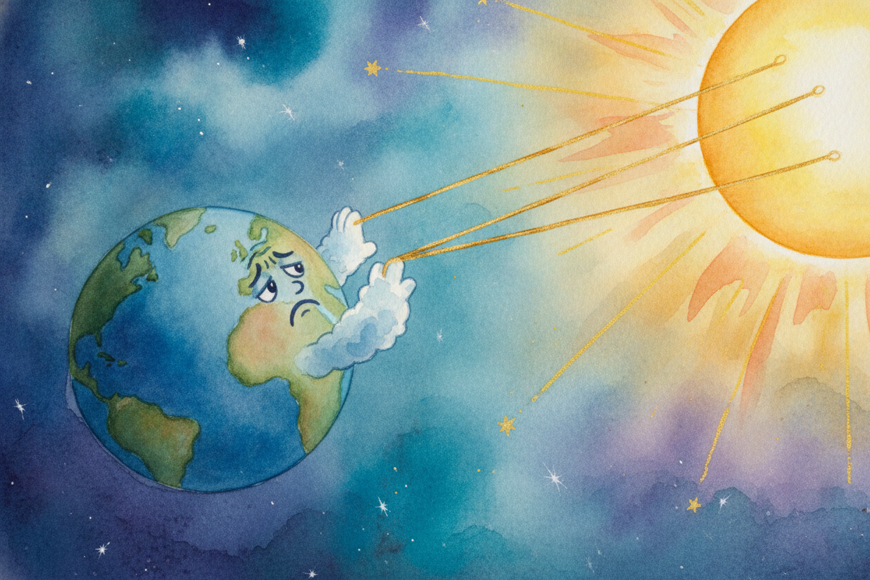 ~~Here's the strange part.~~ If gravity is always pulling Earth toward the Sun, why doesn't Earth just **fall straight i