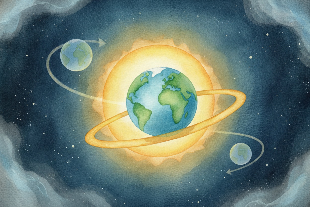 It's a **beautiful balance**. Slow Earth down, and gravity would win — it would ~~spiral inward~~. Speed Earth up too mu