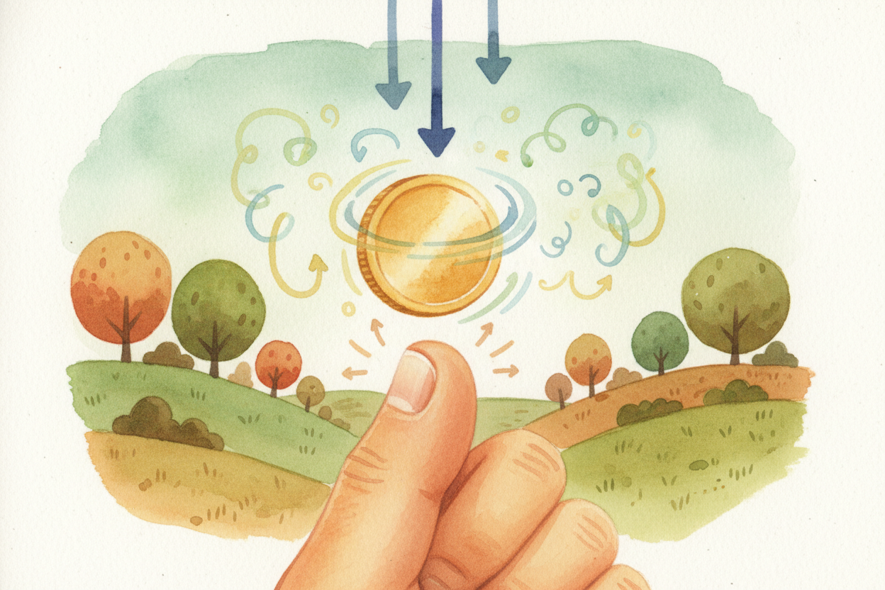 ~~The moment your thumb leaves the coin~~, **everything is already locked in**. How hard you flicked it. What angle it l