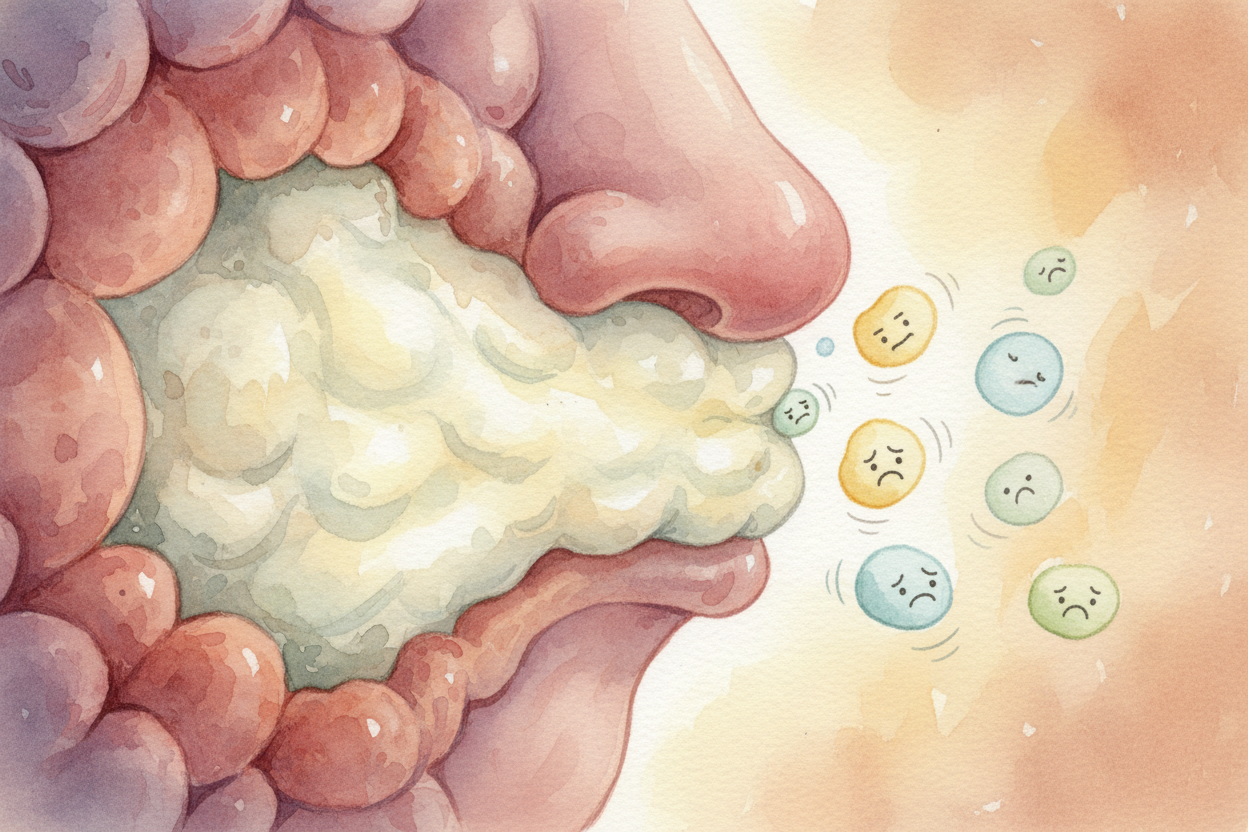 ~~Now enter: your cold.~~ The virus makes the inside of your nose swell up and fill with mucus. It's **like someone stuf