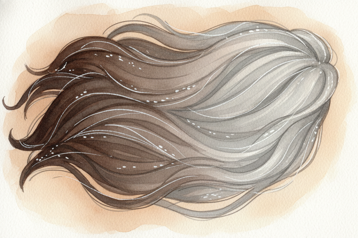 This happens _one hair at a time, one follicle at a time_. ~~You don't wake up gray all at once.~~ Instead, over months 