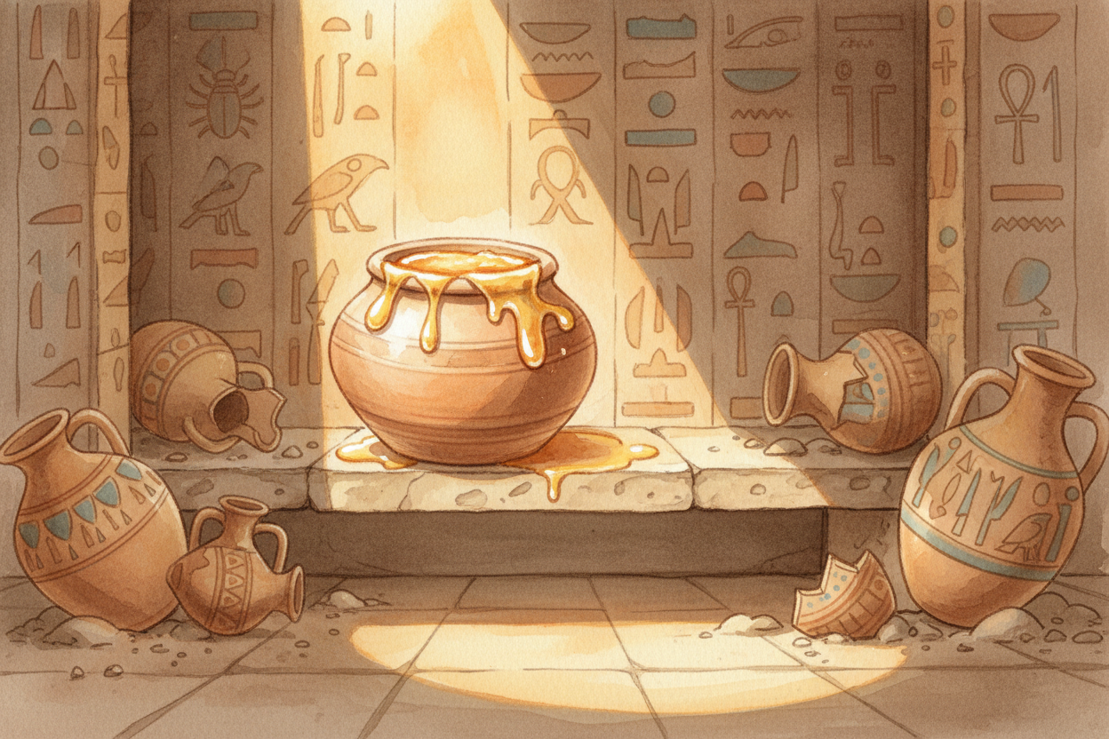 Archaeologists once cracked open a **3,000-year-old tomb** in Egypt and found a jar of honey inside. They tasted it. ~~S
