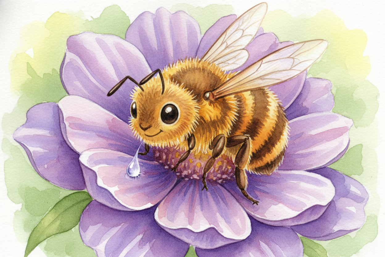 ~~The secret starts with bees.~~ When a bee slurps nectar from a flower, that nectar is mostly water — **about 70 percen
